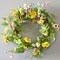 24" Mixed Flower Wreath Lush Spring & Summer Floral Wreath for Front Door or Wall Decor